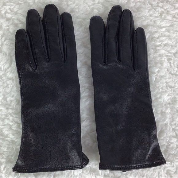 Charter Club Tech Palm Leather Gloves Black - Picture 3 of 5